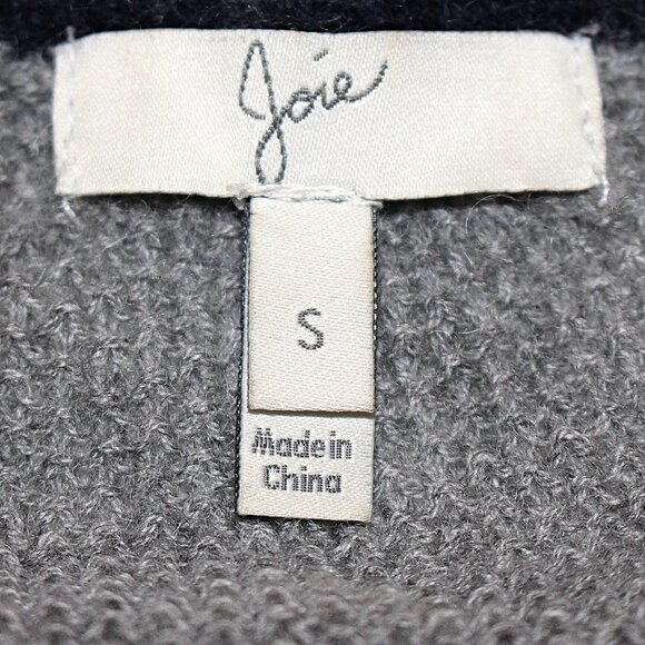 Joie - Idella Waffle Weave Cashmere Blend Base Layer Pullover Sweater, Grey, Sml - Picture 2 of 11